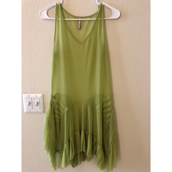 Lime Green Sheer Slip Dress Size Small - Picture 1 of 2